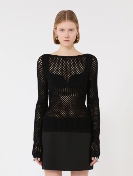 Slim-fit viscose-blend sweater - BLACK - Sportmax - 2