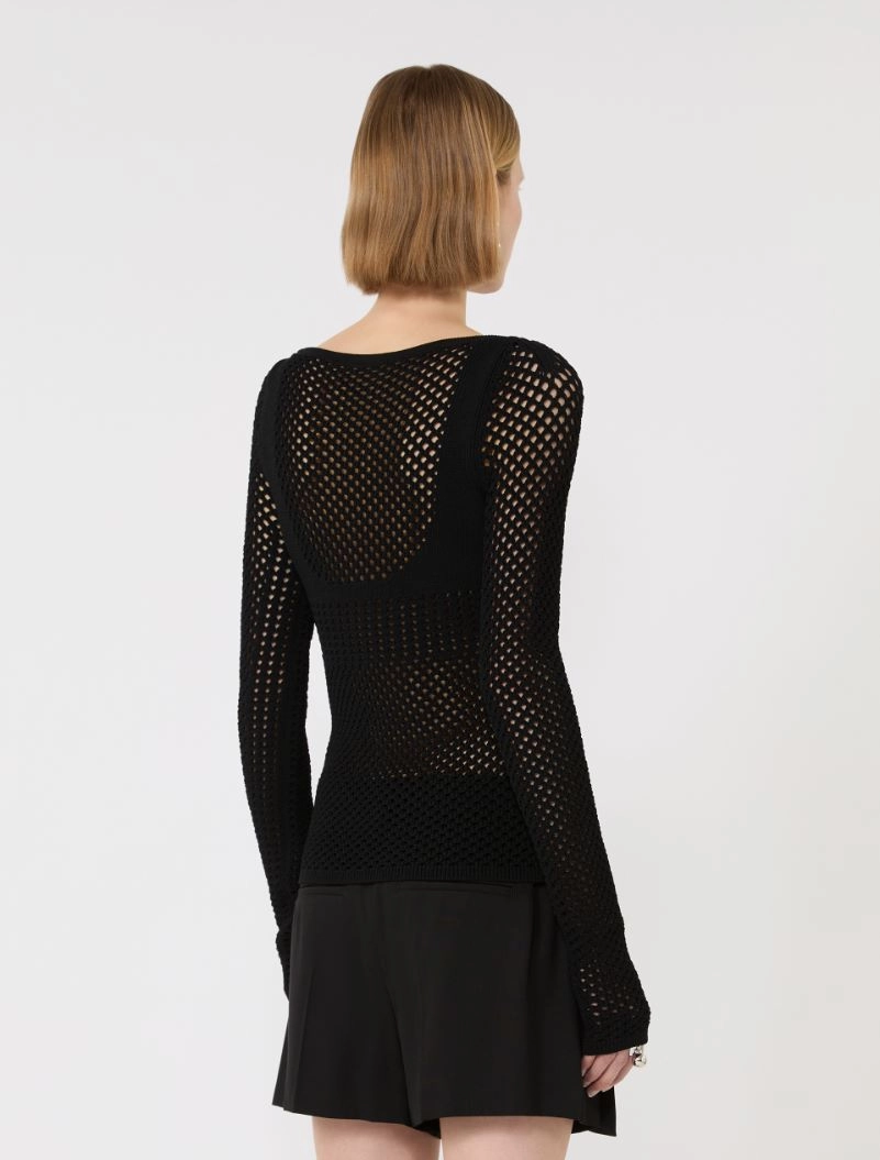 Slim-fit viscose-blend sweater - BLACK - Sportmax - 3