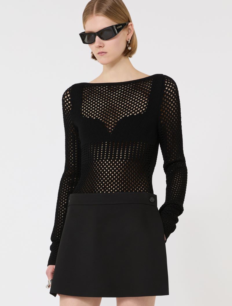 Slim-fit viscose-blend sweater - BLACK - Sportmax - 4