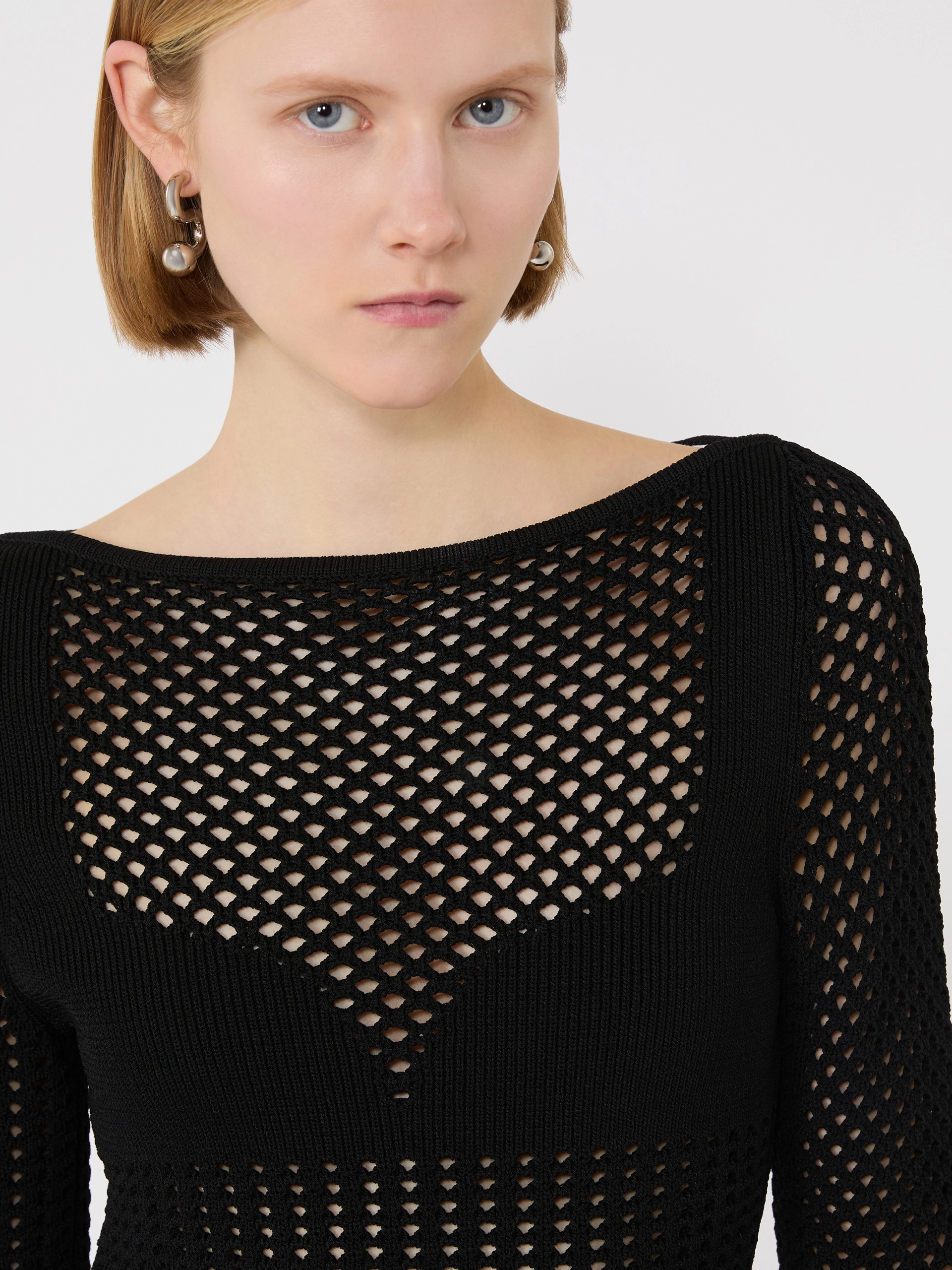 Slim-fit viscose-blend sweater - BLACK - Sportmax - 5