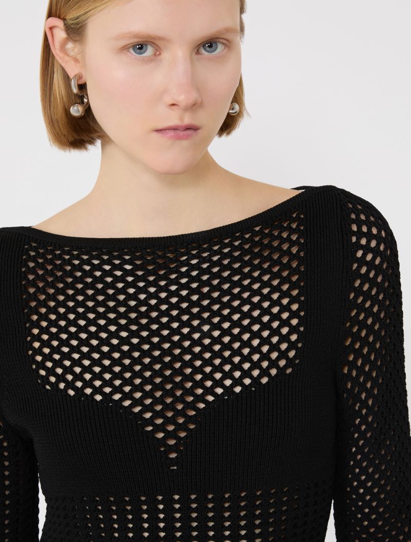 Slim-fit viscose-blend sweater - BLACK - Sportmax - 5