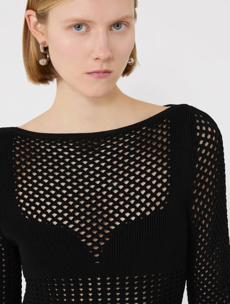 Slim-fit viscose-blend sweater - BLACK - Sportmax - 5