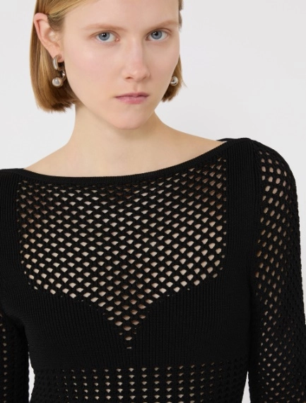 Slim-fit viscose-blend sweater - BLACK - Sportmax - 5