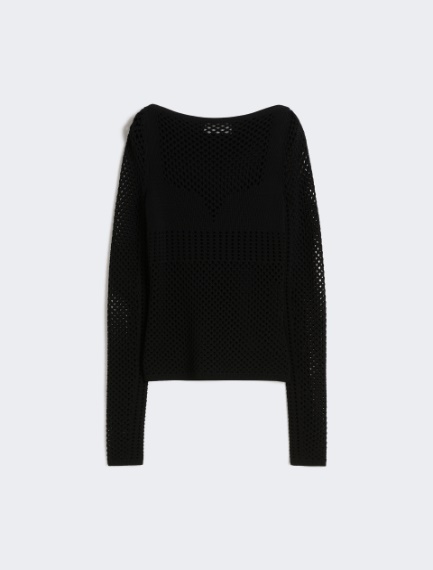 Slim-fit viscose-blend sweater - BLACK - Sportmax - 7