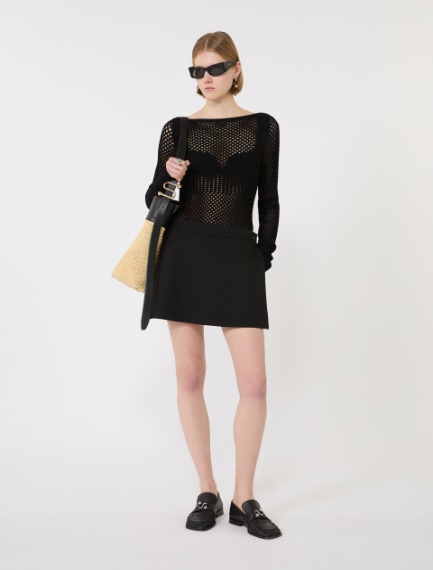 Slim-fit viscose-blend sweater - BLACK - Sportmax