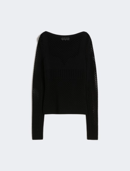 Pull ajusté en viscose mélangée - NOIR - Sportmax