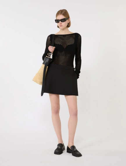 Slim-fit viscose-blend sweater - BLACK - Sportmax - 1