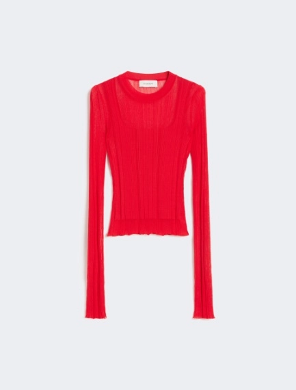 Trompe l'oeil viscose jumper - RED - Sportmax