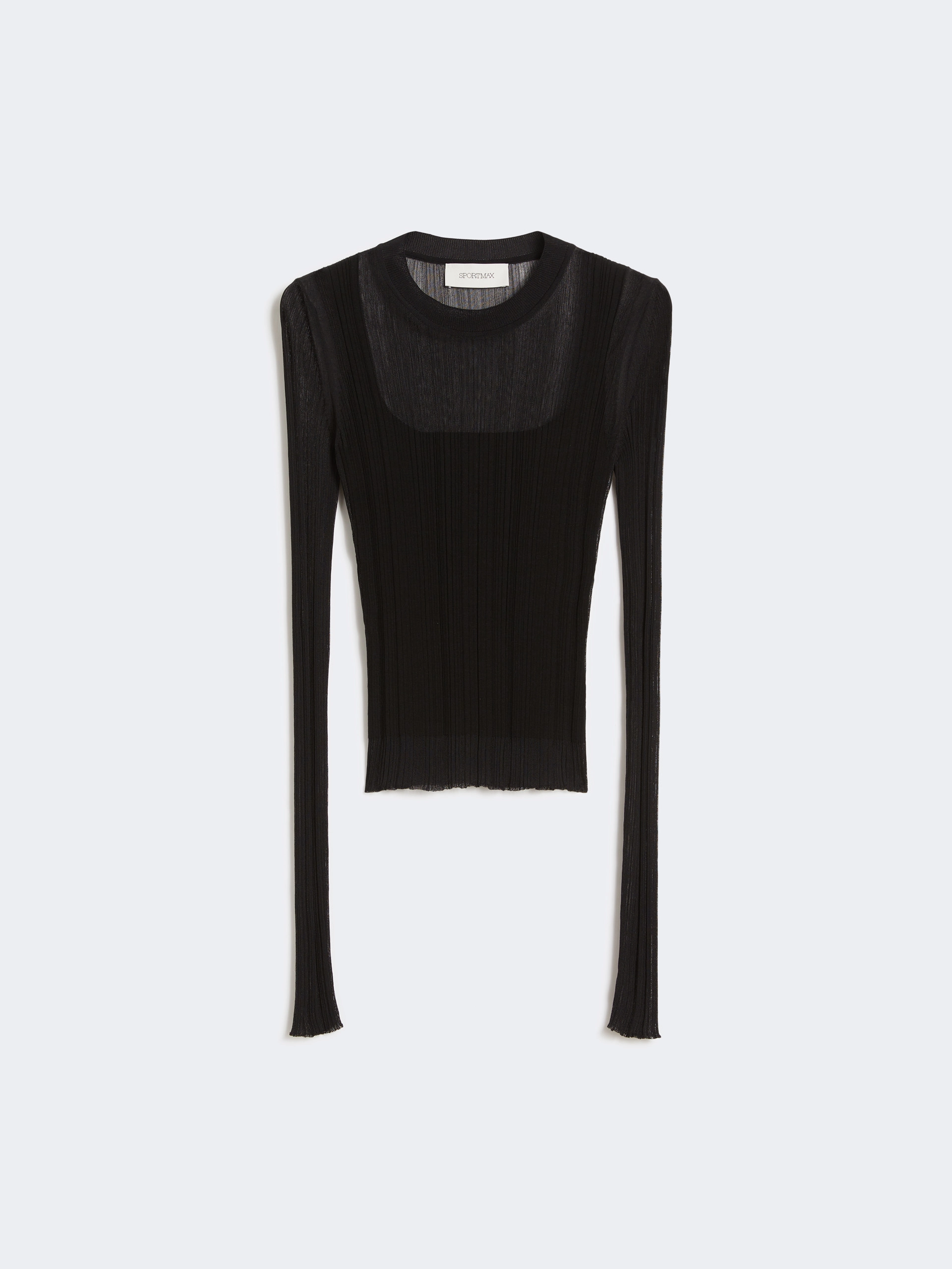 Trompe l'oeil viscose jumper - BLACK - Sportmax - 6