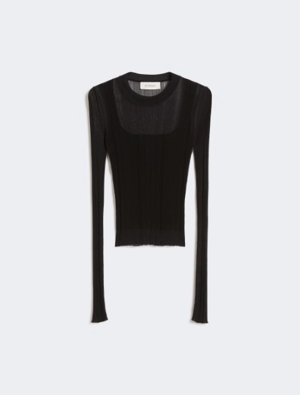 Trompe l'oeil viscose jumper - BLACK - Sportmax - 7