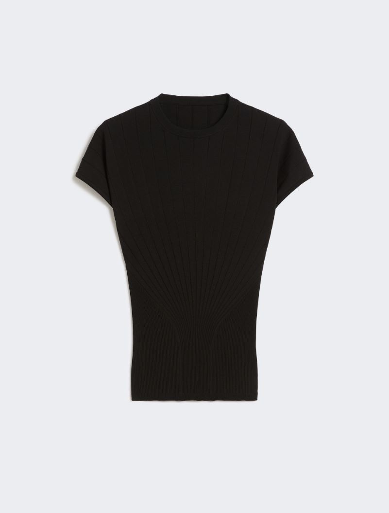 Rib-knit viscose sweater - BLACK - Sportmax - 7