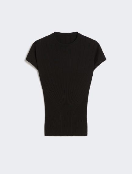 Rib-knit viscose sweater - BLACK - Sportmax