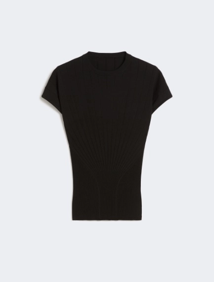 Rib-knit viscose sweater - BLACK - Sportmax