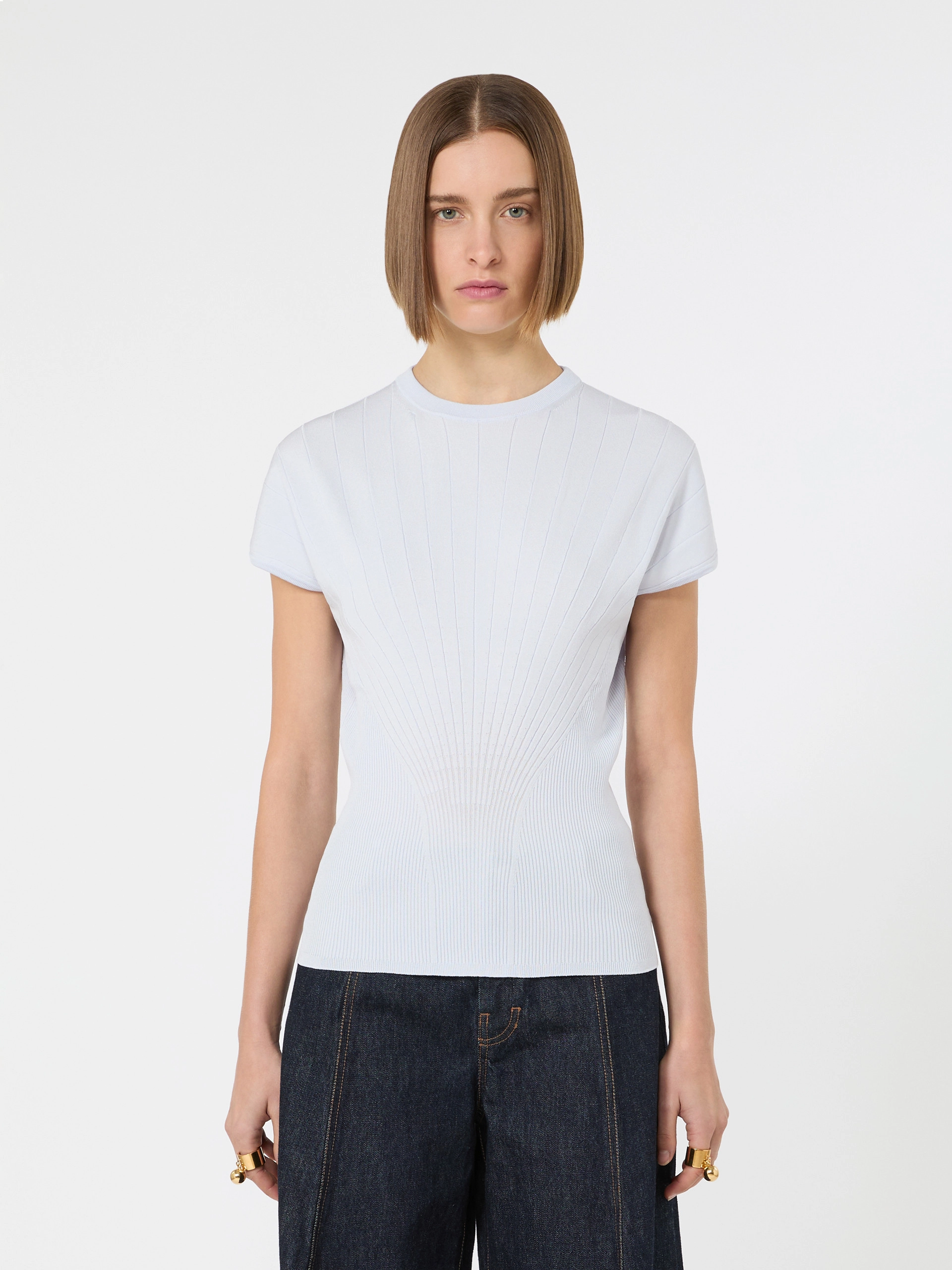 Rib-knit viscose sweater - LIGHT BLUE - Sportmax - 2
