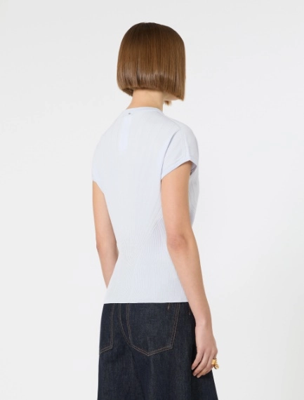 Rib-knit viscose sweater - LIGHT BLUE - Sportmax - 3