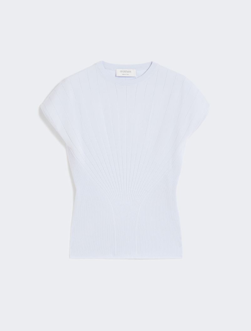 Rib-knit viscose sweater - LIGHT BLUE - Sportmax - 7