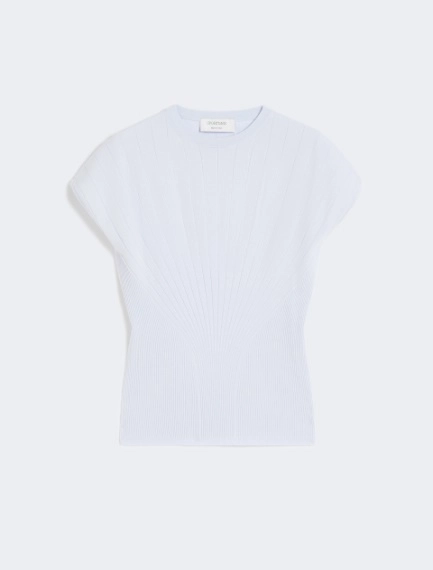 Rib-knit viscose sweater - LIGHT BLUE - Sportmax - 7