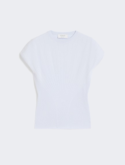 Rib-knit viscose sweater - LIGHT BLUE - Sportmax