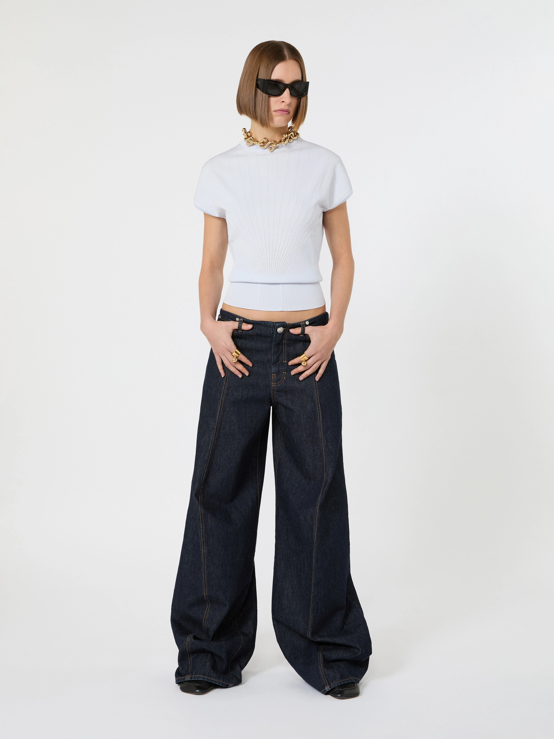 Rib-knit viscose sweater - LIGHT BLUE - Sportmax