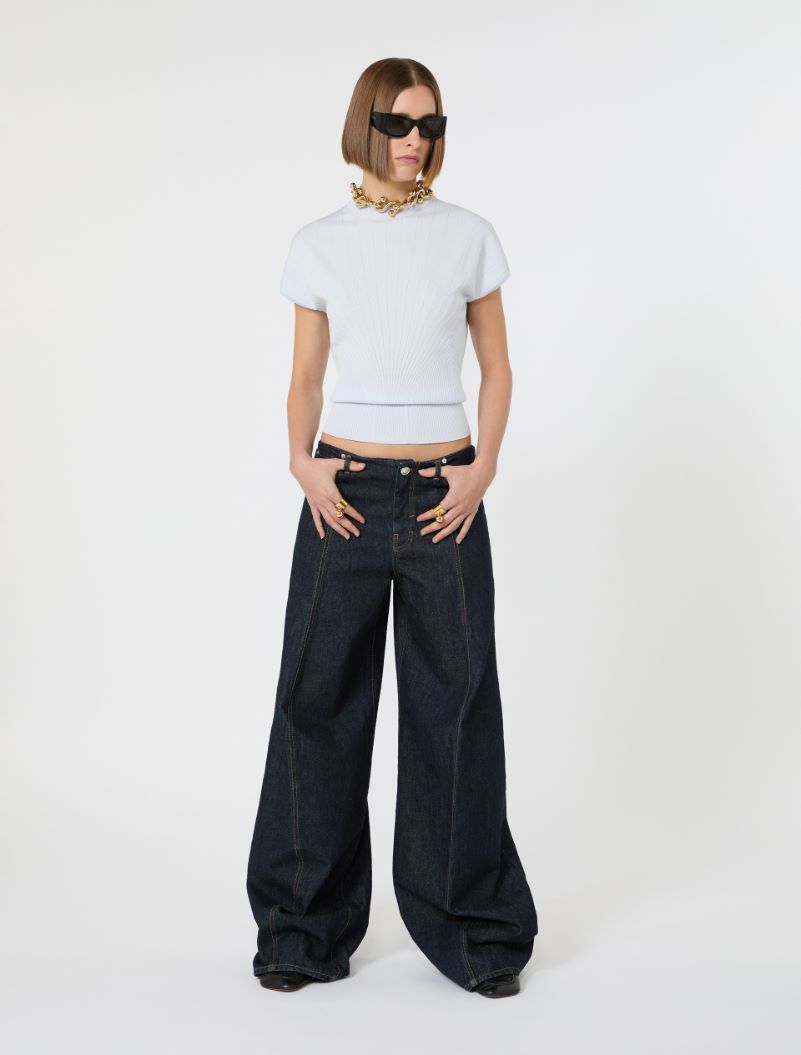 Rib-knit viscose sweater - LIGHT BLUE - Sportmax