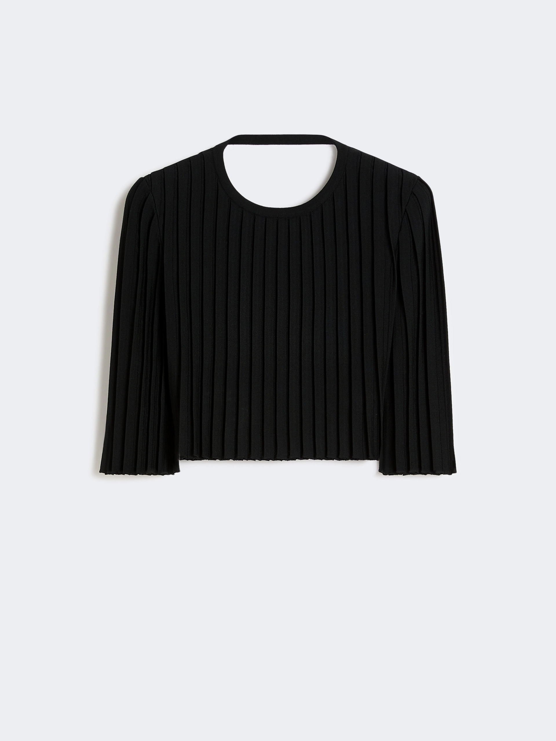 Stretch viscose crop top - BLACK - Sportmax - 5