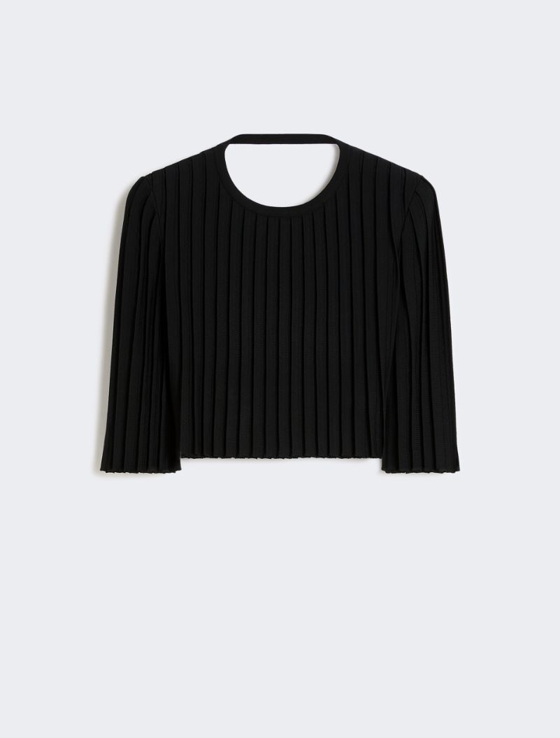 Stretch viscose crop top - BLACK - Sportmax - 6