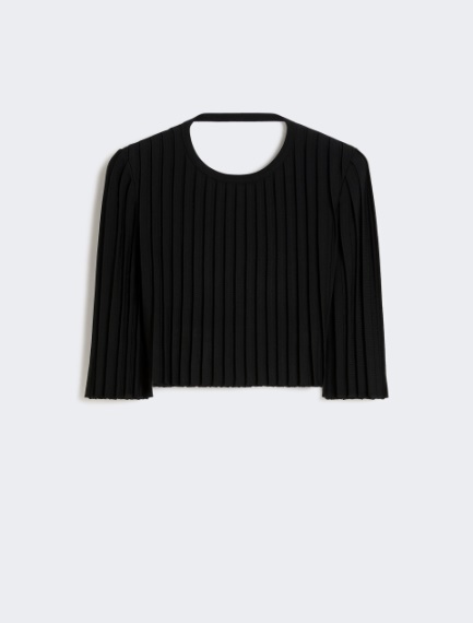 Stretch viscose crop top - BLACK - Sportmax - 6