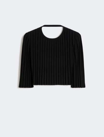 Stretch viscose crop top - BLACK - Sportmax