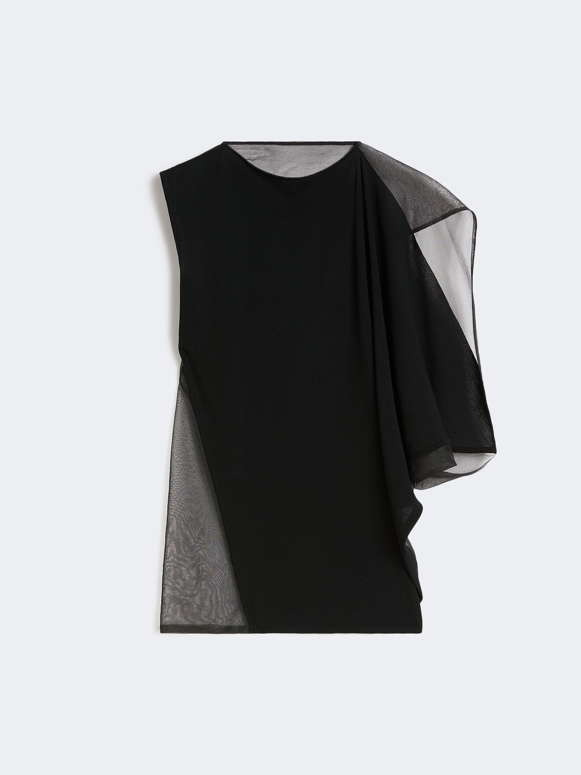 Stretch viscose asymmetrical top - BLACK - Sportmax - 6