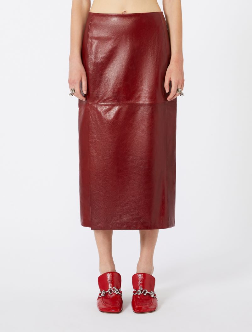 Straight leather skirt - BORDEAUX - Sportmax - 2