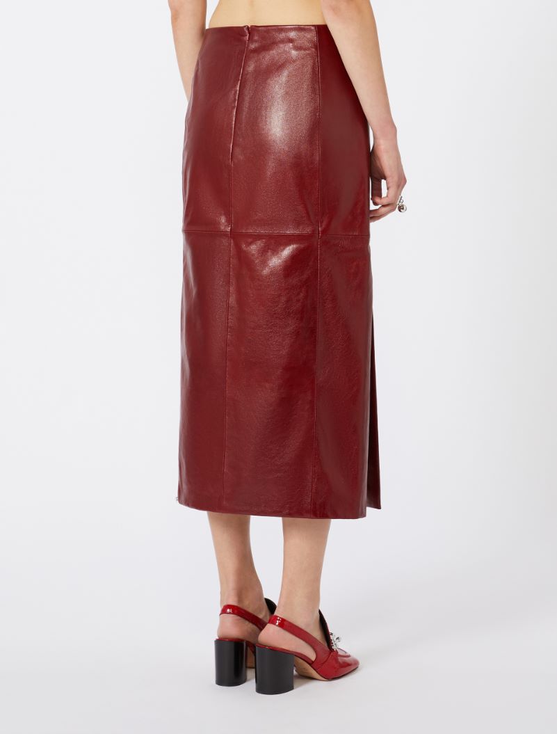 Straight leather skirt - BORDEAUX - Sportmax - 3