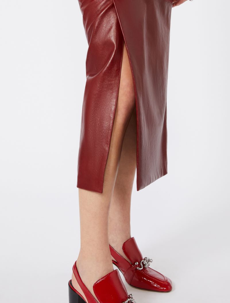 Straight leather skirt - BORDEAUX - Sportmax - 4