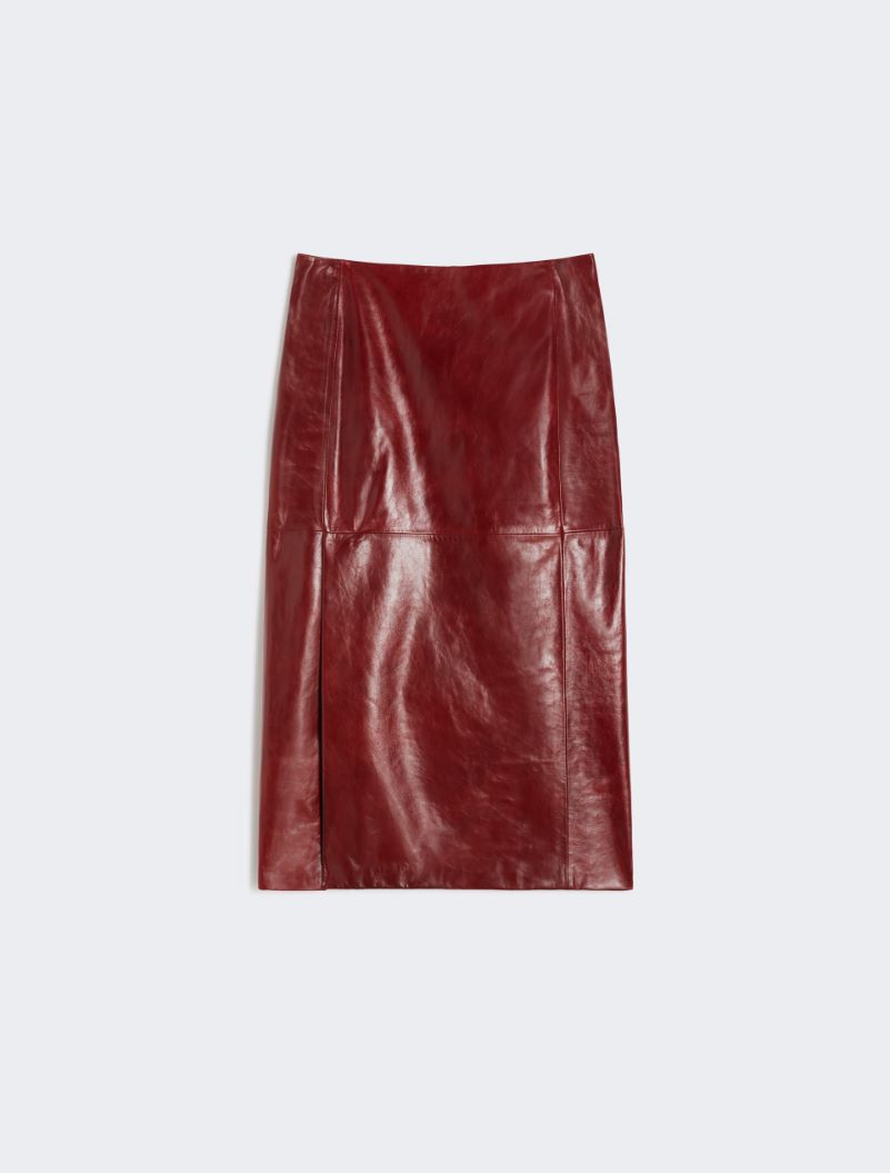 Straight leather skirt - BORDEAUX - Sportmax - 6