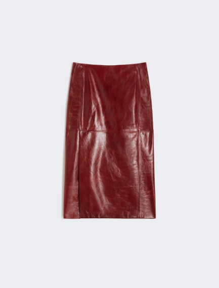 Straight leather skirt - BORDEAUX - Sportmax