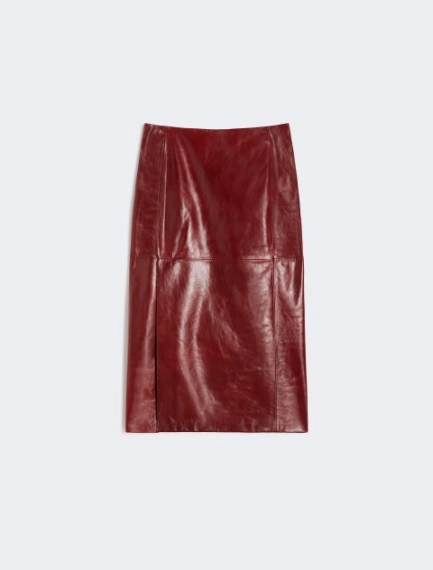 Jupe droite en cuir - BORDEAUX - Sportmax