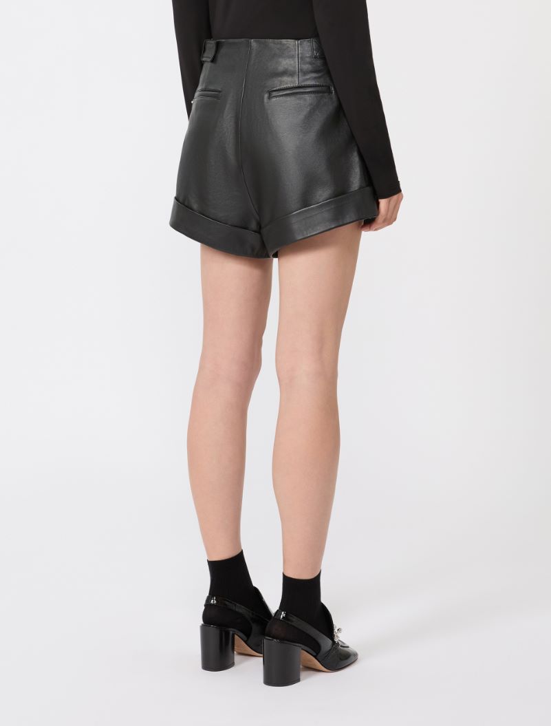 Leather Bermuda shorts - BLACK - Sportmax - 3