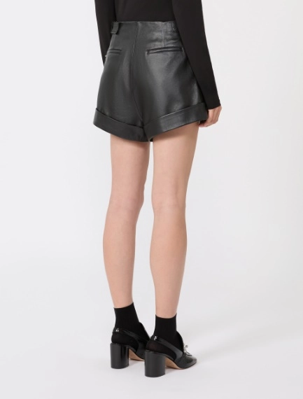 Leather Bermuda shorts - BLACK - Sportmax - 3