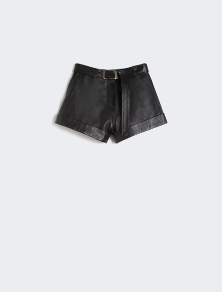 Leather Bermuda shorts - BLACK - Sportmax