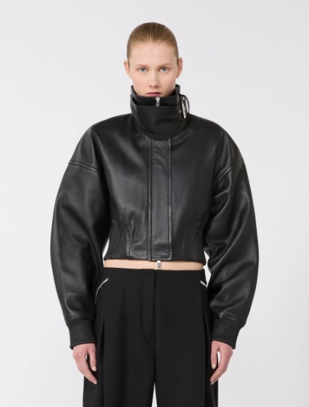 Short leather jacket - BLACK - Sportmax - 2