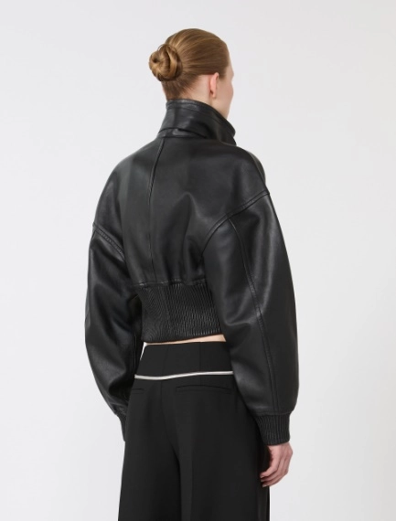 Short leather jacket - BLACK - Sportmax - 3