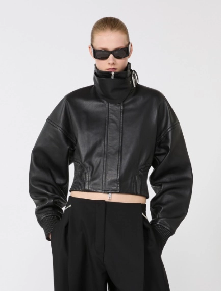 Short leather jacket - BLACK - Sportmax