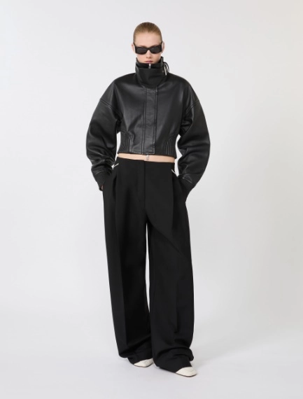 Short leather jacket - BLACK - Sportmax