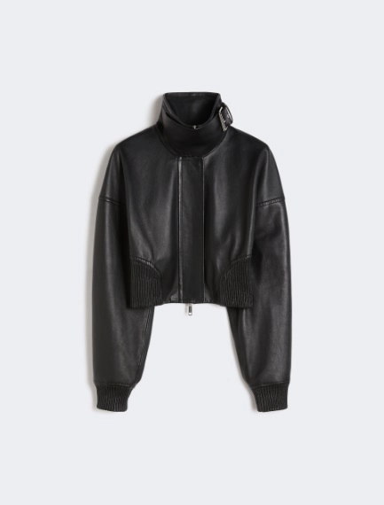 Short leather jacket - BLACK - Sportmax
