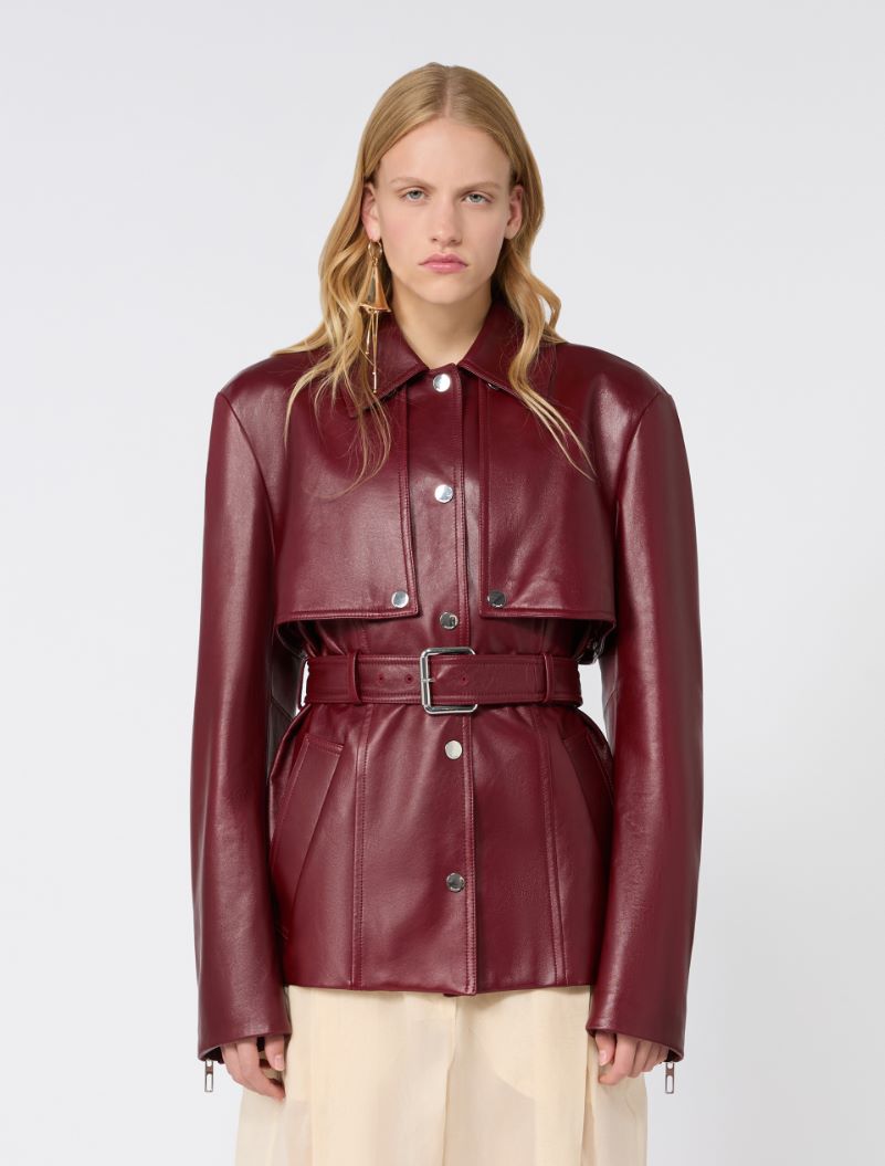 Nappa leather two-piece jacket - BORDEAUX - Sportmax - 2