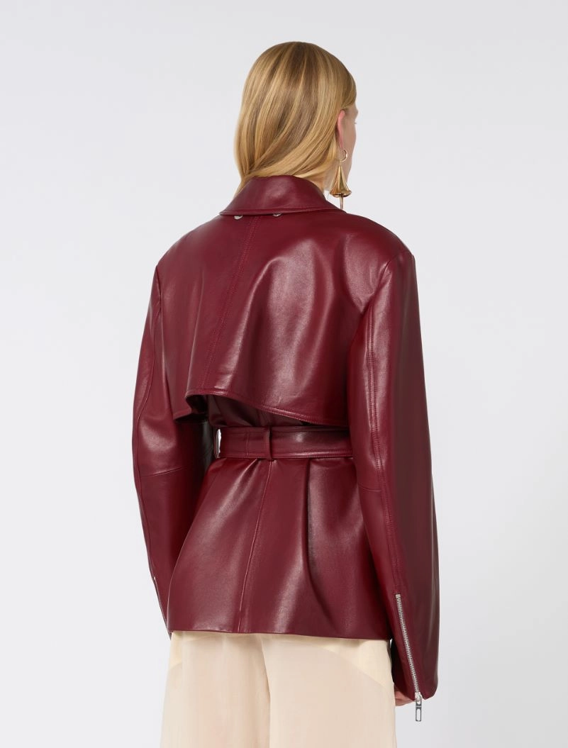 Nappa leather two-piece jacket - BORDEAUX - Sportmax - 3
