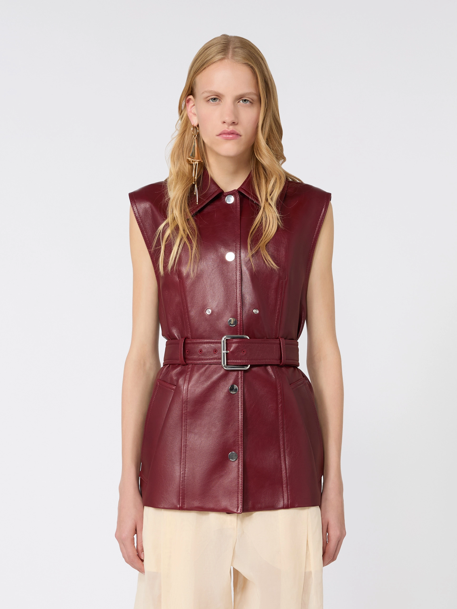 Nappa leather two-piece jacket - BORDEAUX - Sportmax - 5