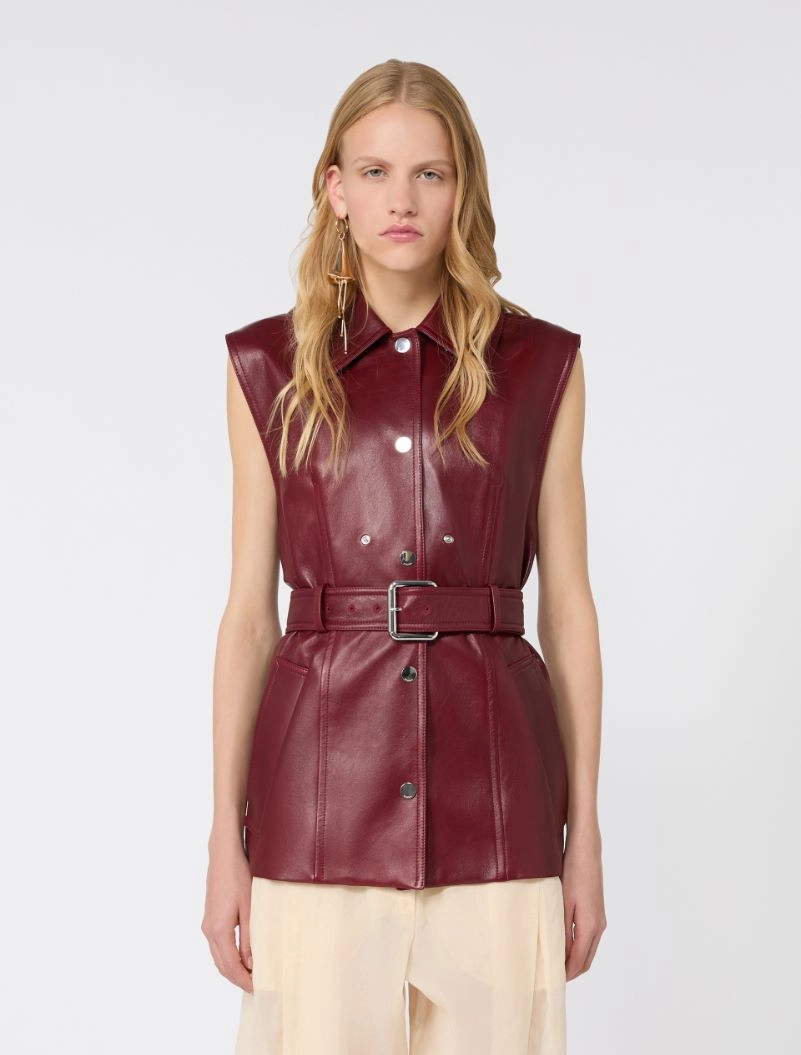 Nappa leather two-piece jacket - BORDEAUX - Sportmax - 5