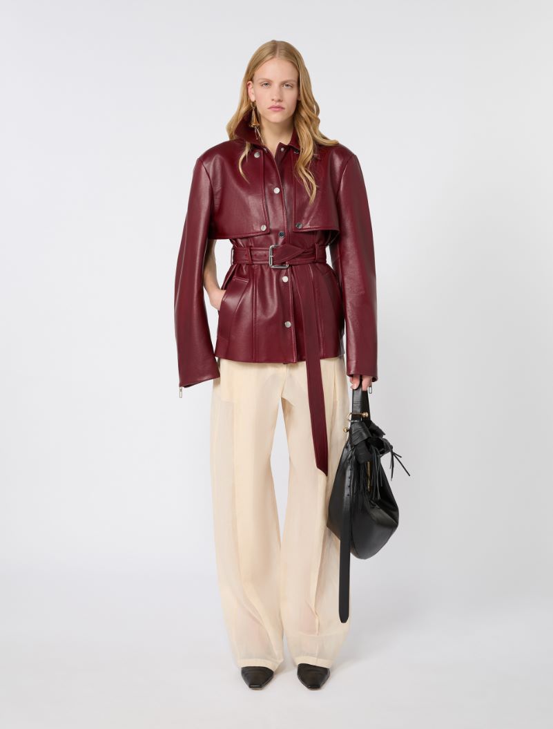 Nappa leather two-piece jacket - BORDEAUX - Sportmax