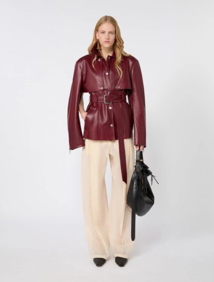 Nappa leather two-piece jacket - BORDEAUX - Sportmax - 1