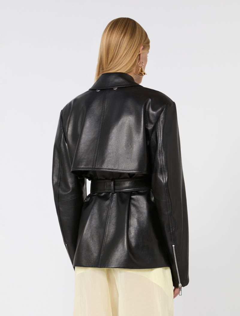 Nappa leather two-piece jacket - BLACK - Sportmax - 3
